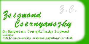 zsigmond csernyanszky business card